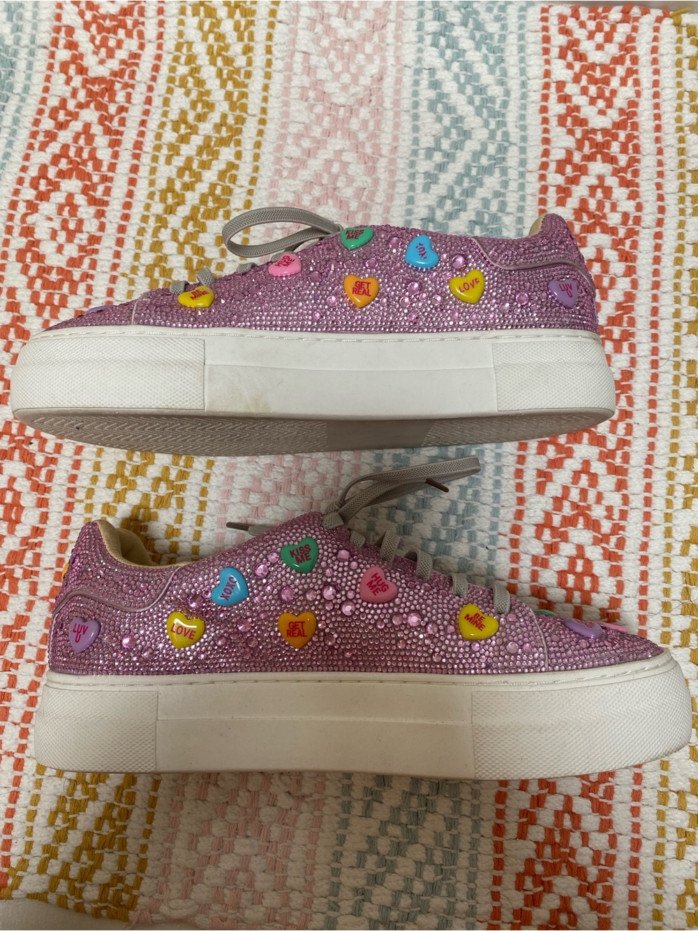 Betsey Johnson Hearts Rhinestone Sneakers - Picture 3 of 4